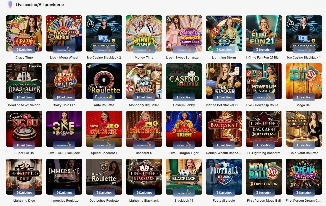 Alawin Casino Spielauswahl